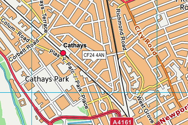 CF24 4AN map - OS VectorMap District (Ordnance Survey)