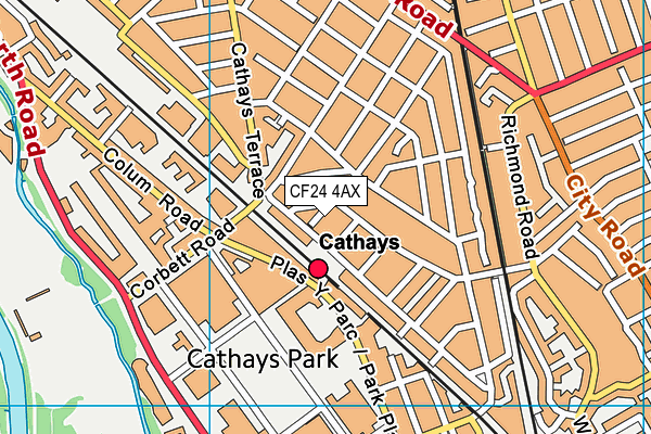 CF24 4AX map - OS VectorMap District (Ordnance Survey)
