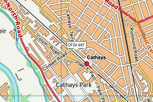 CF24 4AY map - OS VectorMap District (Ordnance Survey)