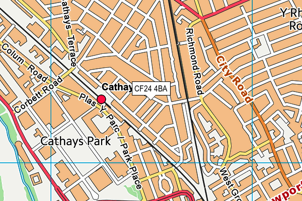 CF24 4BA map - OS VectorMap District (Ordnance Survey)