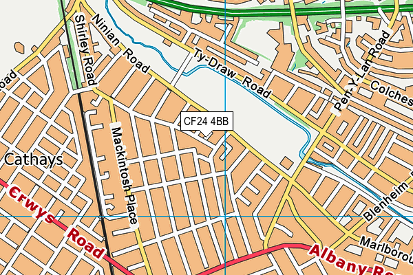 Roath Park Primary School map (CF24 4BB) - OS VectorMap District (Ordnance Survey)