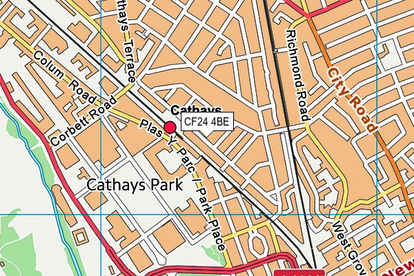 CF24 4BE map - OS VectorMap District (Ordnance Survey)