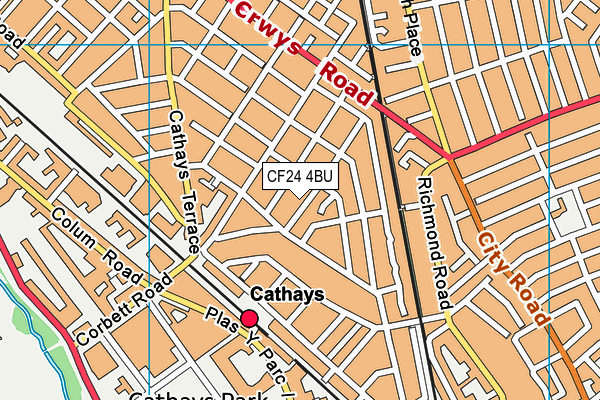 CF24 4BU map - OS VectorMap District (Ordnance Survey)