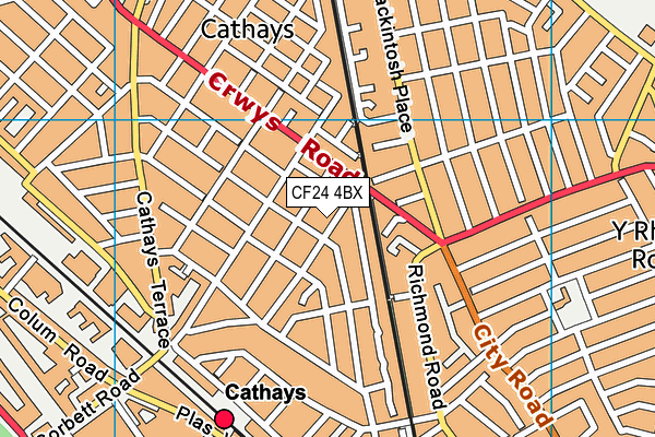 CF24 4BX map - OS VectorMap District (Ordnance Survey)