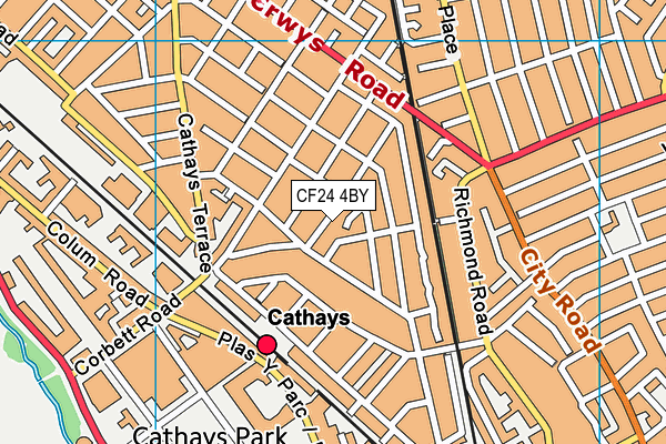 CF24 4BY map - OS VectorMap District (Ordnance Survey)