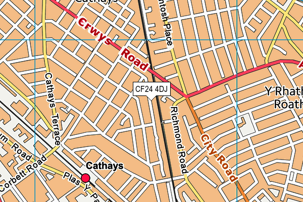 CF24 4DJ map - OS VectorMap District (Ordnance Survey)