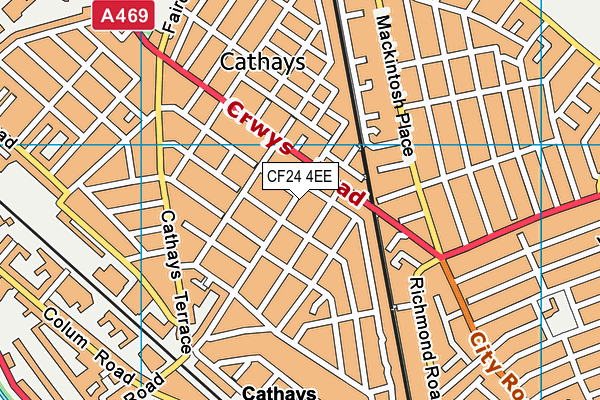 CF24 4EE map - OS VectorMap District (Ordnance Survey)