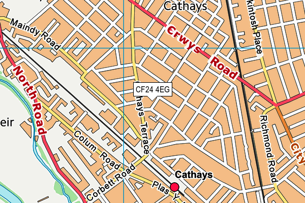 CF24 4EG map - OS VectorMap District (Ordnance Survey)