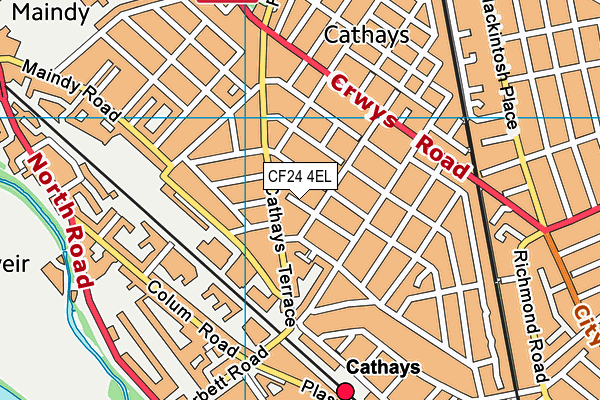 CF24 4EL map - OS VectorMap District (Ordnance Survey)