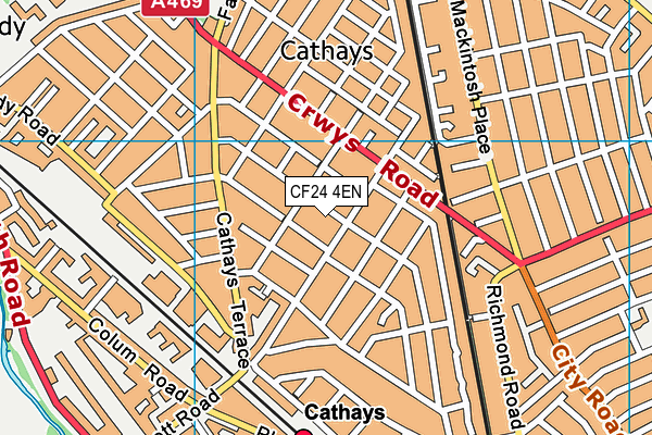 CF24 4EN map - OS VectorMap District (Ordnance Survey)