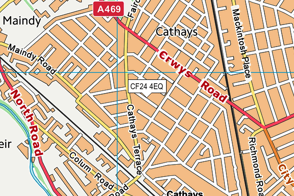 CF24 4EQ map - OS VectorMap District (Ordnance Survey)