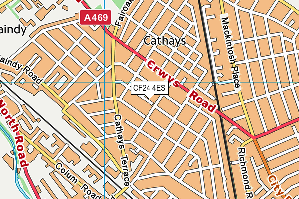 CF24 4ES map - OS VectorMap District (Ordnance Survey)