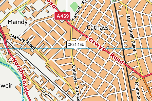 CF24 4EU map - OS VectorMap District (Ordnance Survey)