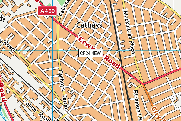 CF24 4EW map - OS VectorMap District (Ordnance Survey)