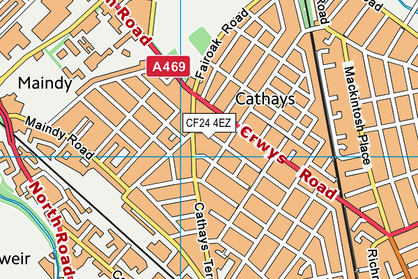 CF24 4EZ map - OS VectorMap District (Ordnance Survey)