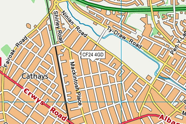 CF24 4GD map - OS VectorMap District (Ordnance Survey)