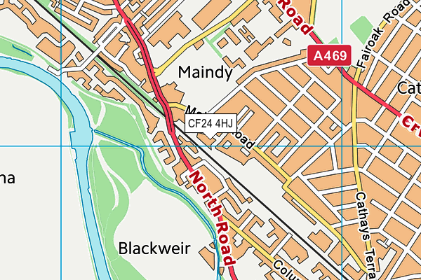 CF24 4HJ map - OS VectorMap District (Ordnance Survey)