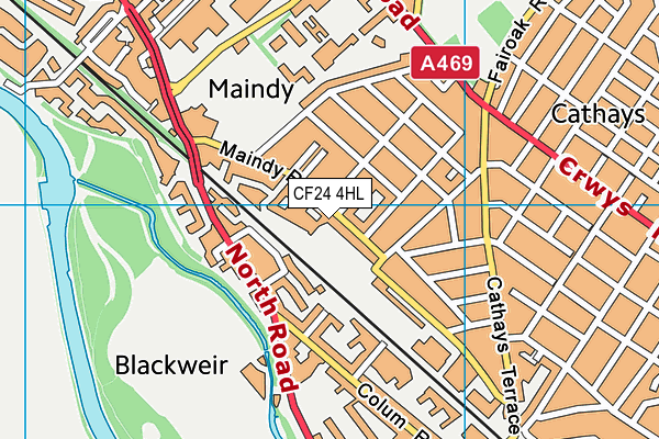 CF24 4HL map - OS VectorMap District (Ordnance Survey)