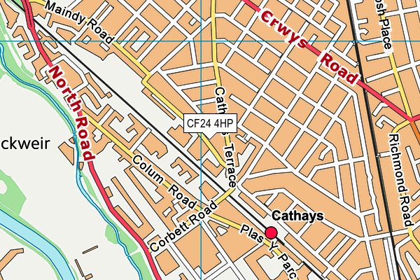 CF24 4HP map - OS VectorMap District (Ordnance Survey)