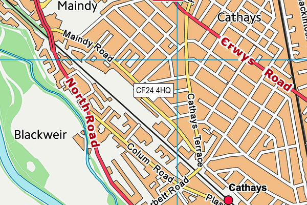 CF24 4HQ map - OS VectorMap District (Ordnance Survey)