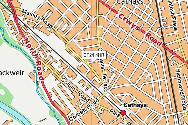 CF24 4HR map - OS VectorMap District (Ordnance Survey)