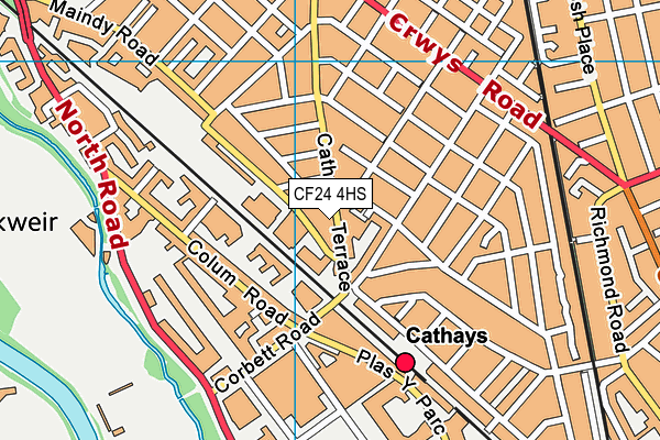 CF24 4HS map - OS VectorMap District (Ordnance Survey)