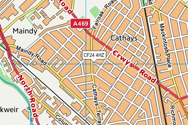 CF24 4HZ map - OS VectorMap District (Ordnance Survey)