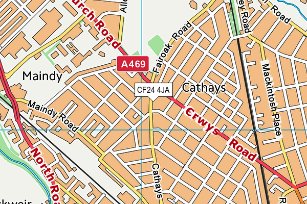 CF24 4JA map - OS VectorMap District (Ordnance Survey)