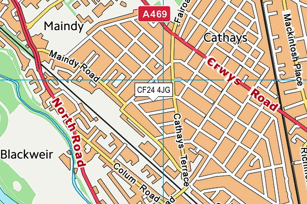 CF24 4JG map - OS VectorMap District (Ordnance Survey)