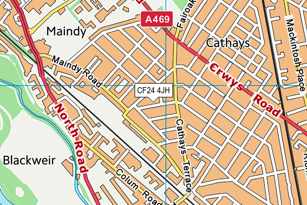 CF24 4JH map - OS VectorMap District (Ordnance Survey)