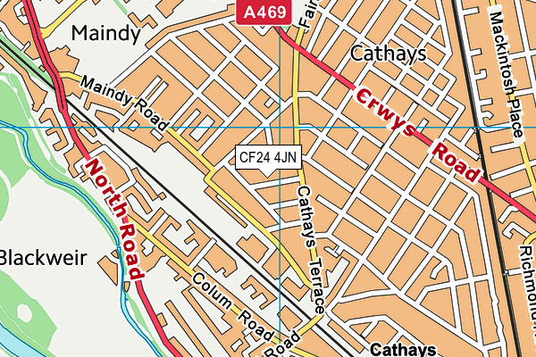 CF24 4JN map - OS VectorMap District (Ordnance Survey)