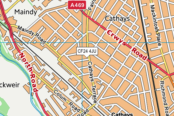 CF24 4JU map - OS VectorMap District (Ordnance Survey)