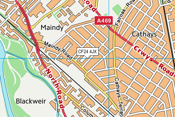 CF24 4JX map - OS VectorMap District (Ordnance Survey)