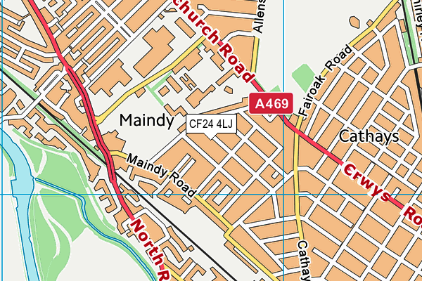 CF24 4LJ map - OS VectorMap District (Ordnance Survey)