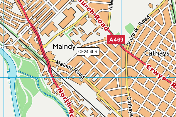 CF24 4LR map - OS VectorMap District (Ordnance Survey)