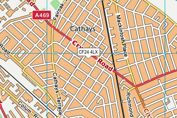 CF24 4LX map - OS VectorMap District (Ordnance Survey)