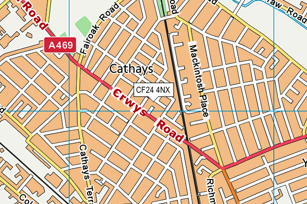 CF24 4NX map - OS VectorMap District (Ordnance Survey)