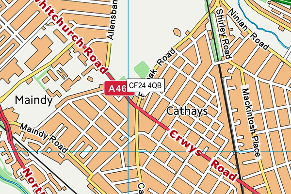 CF24 4QB map - OS VectorMap District (Ordnance Survey)