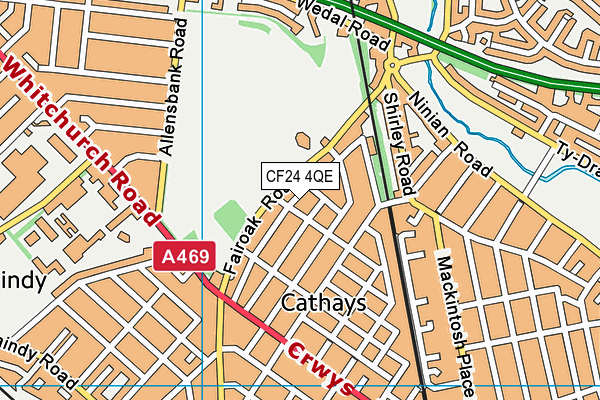 CF24 4QE map - OS VectorMap District (Ordnance Survey)