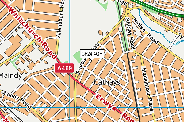 CF24 4QH map - OS VectorMap District (Ordnance Survey)