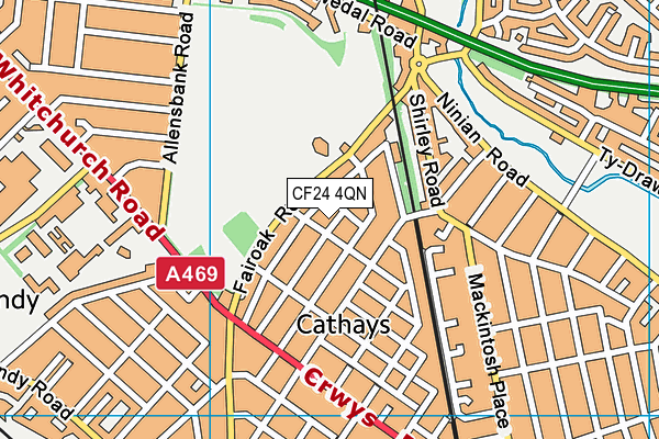 CF24 4QN map - OS VectorMap District (Ordnance Survey)