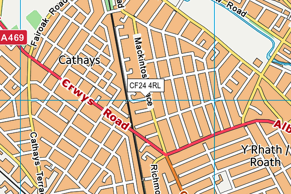 CF24 4RL map - OS VectorMap District (Ordnance Survey)