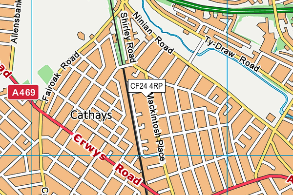 CF24 4RP map - OS VectorMap District (Ordnance Survey)