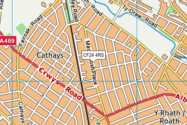 CF24 4RS map - OS VectorMap District (Ordnance Survey)