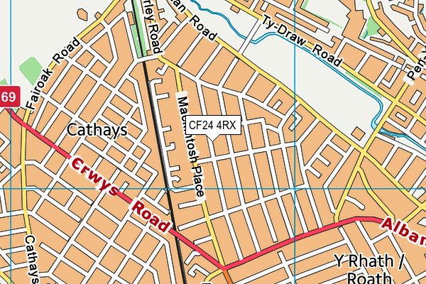 CF24 4RX map - OS VectorMap District (Ordnance Survey)