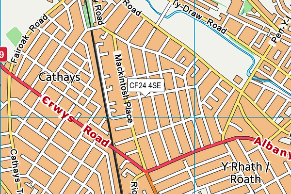 CF24 4SE map - OS VectorMap District (Ordnance Survey)