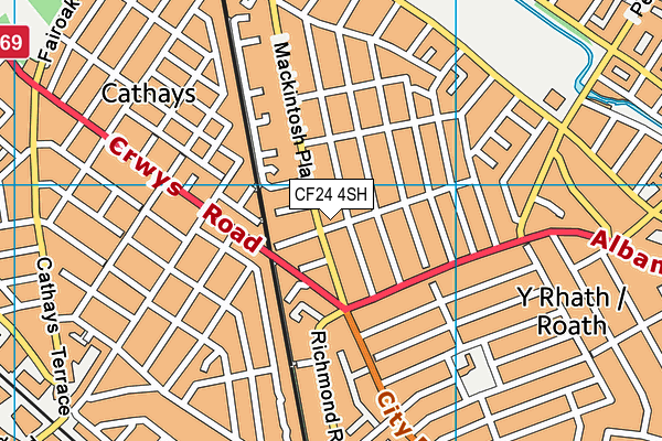 CF24 4SH map - OS VectorMap District (Ordnance Survey)