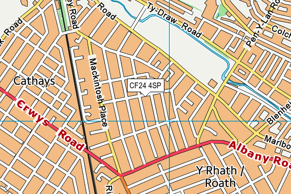 CF24 4SP map - OS VectorMap District (Ordnance Survey)