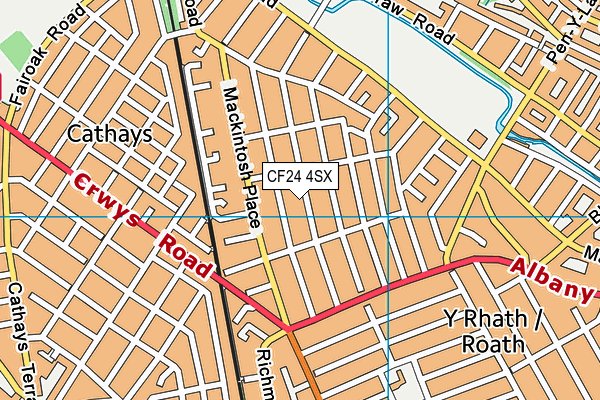 CF24 4SX map - OS VectorMap District (Ordnance Survey)