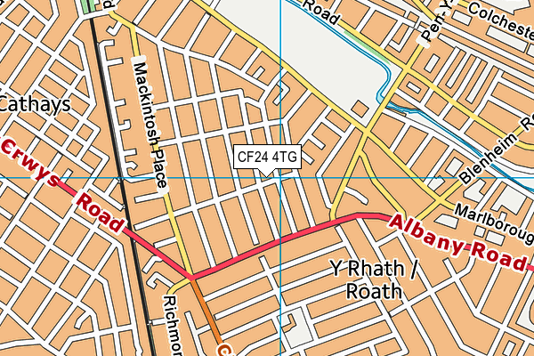 CF24 4TG map - OS VectorMap District (Ordnance Survey)